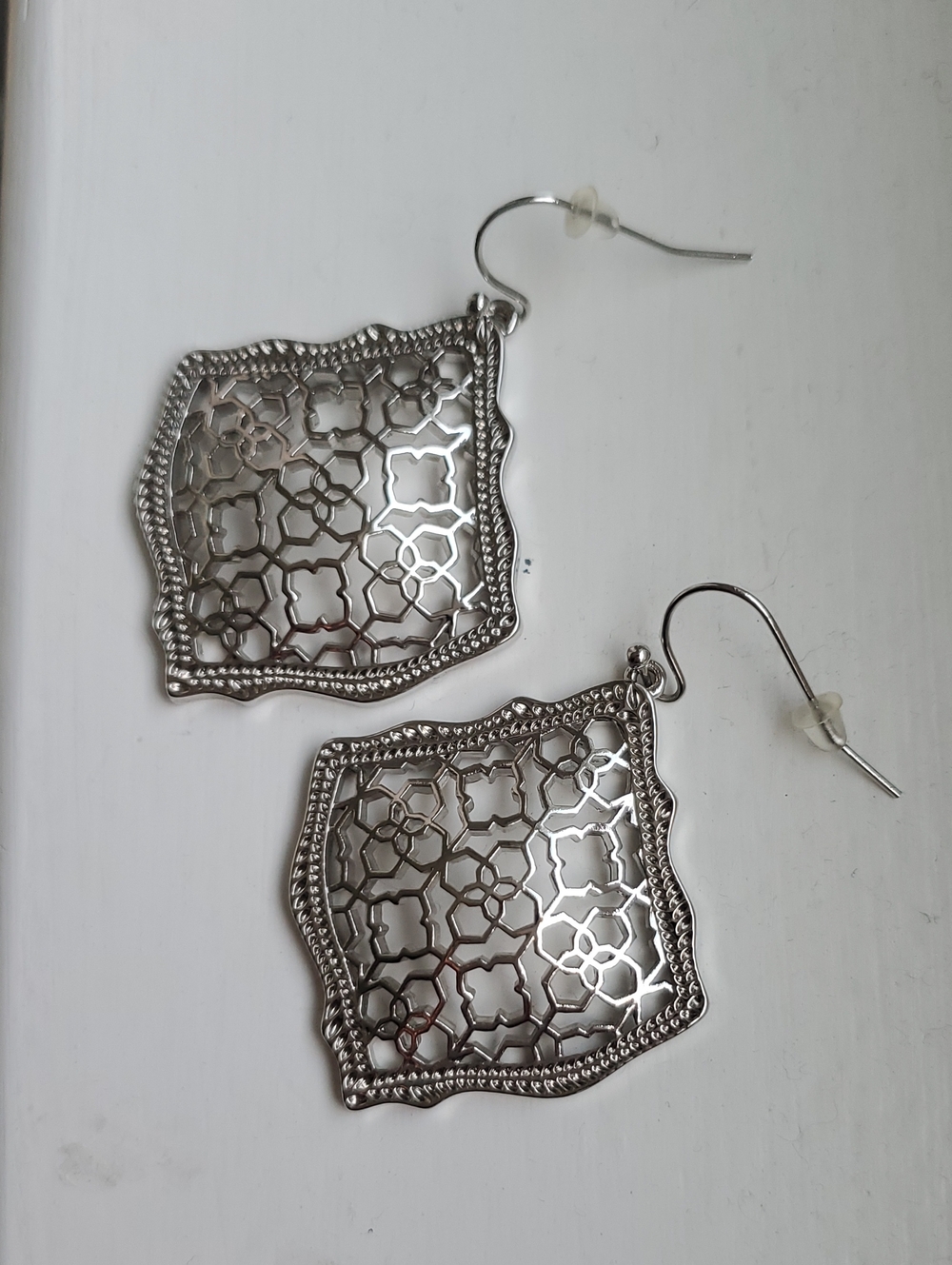 Kendra Scott Silver-toned "Kristen" Drop Earrings